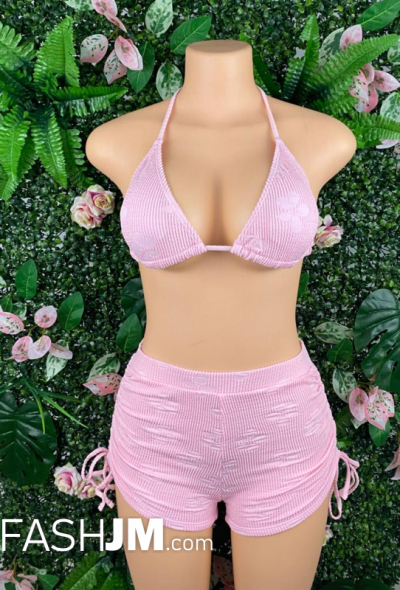 Swimsuit Pink Shorts Set