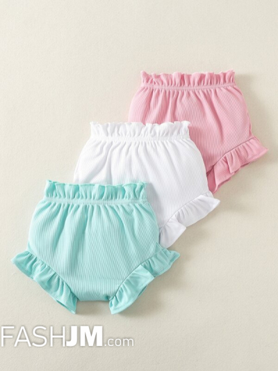 Baby 3pcs Ruffle Trim Shorts