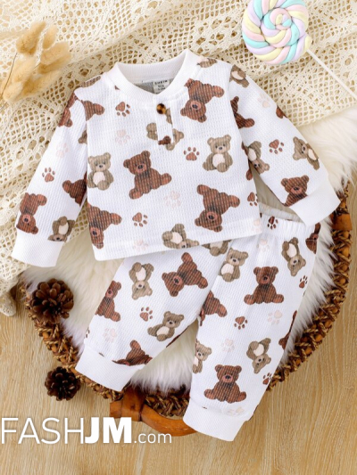 Baby Bear Print Tee & Pants