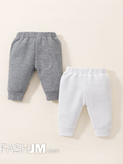 Newborn Baby 2pcs Waffle Knit Pants