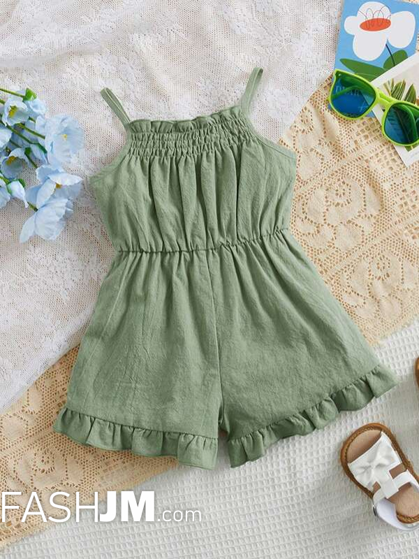  Baby Ruffle Hem Cami Romper image0