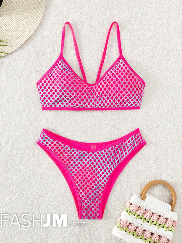  Argyle Ombre Criss Cross 2 Piece Set Bikini image4