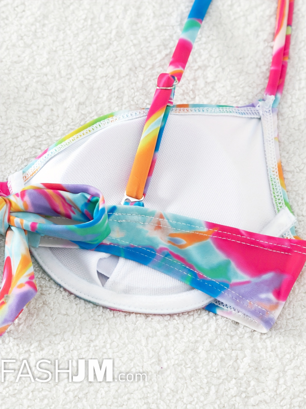  Women Sexy Graffiti Print Lace-up Bikini image3