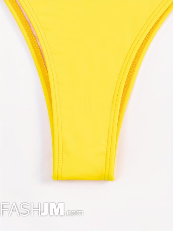  Color Block Triangle Tie Neck 2 Piece Set Bikini image4