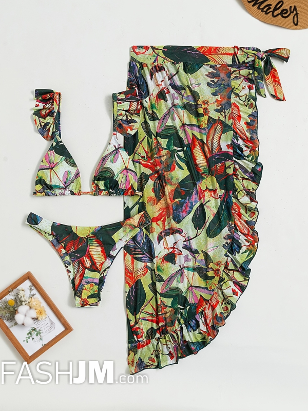  3-Pieces Floral Print Bikini Sets image7