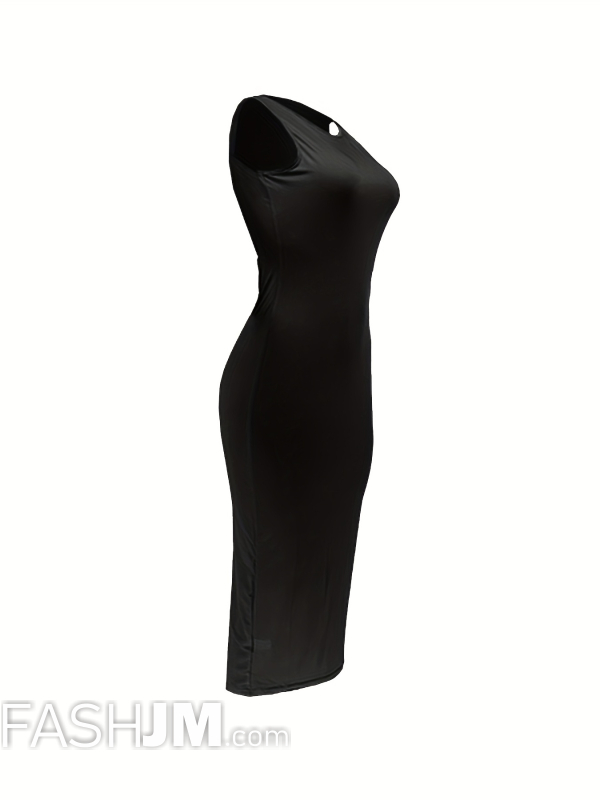  Bodycon Crew Neck Dress image1