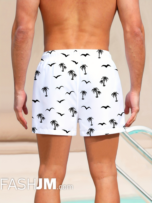  Men Stylish Palm Tree Beach Shorts image4