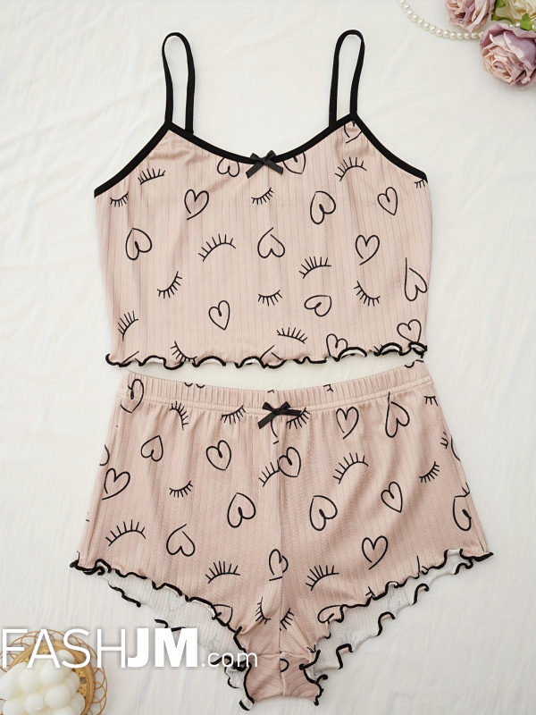  Heart Print Pajama Set image4