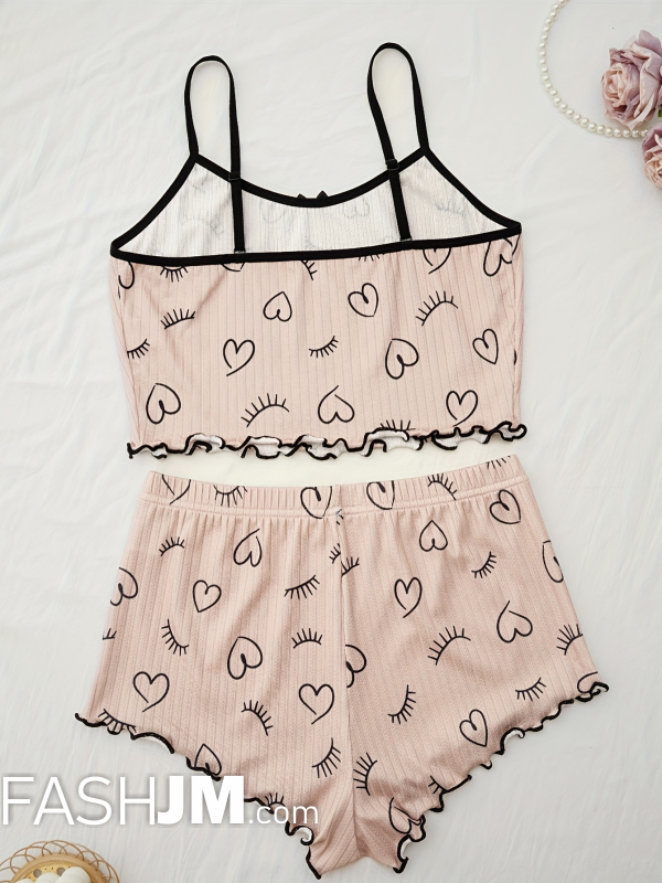  Heart Print Pajama Set image5