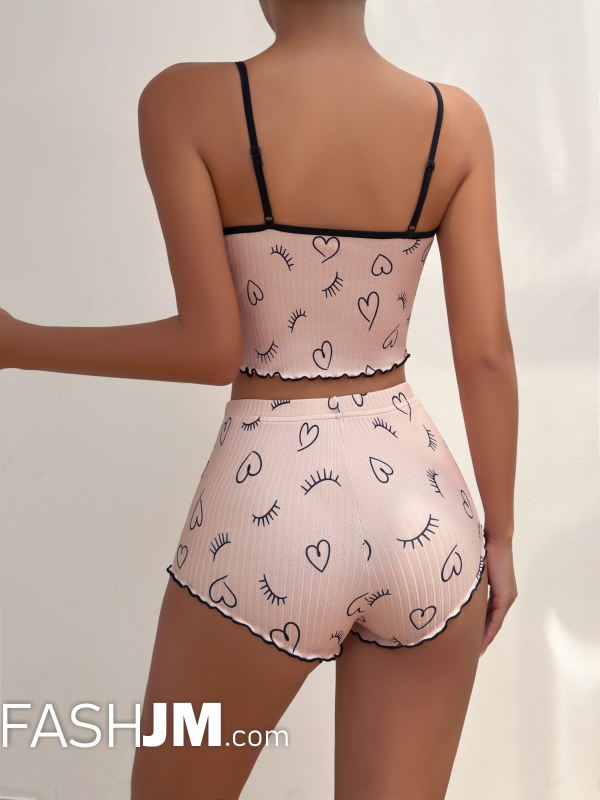  Heart Print Pajama Set image7