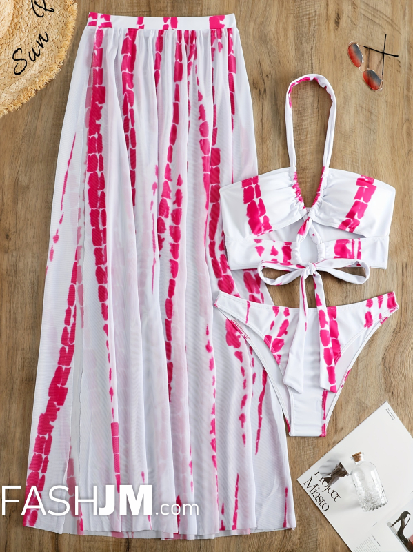  3-Pieces Tie Dye Bikini Sets image7