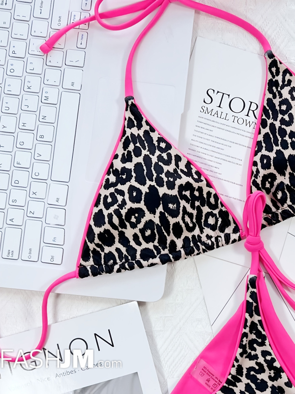  Leopard Print Halter Bikini Sets image1