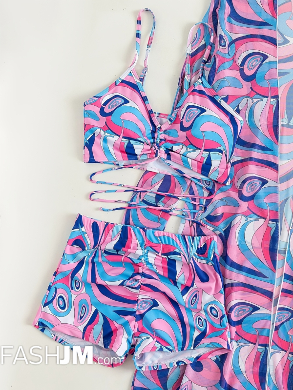  Violeta 3-Pieces Geometric Print Bikini Sets image3
