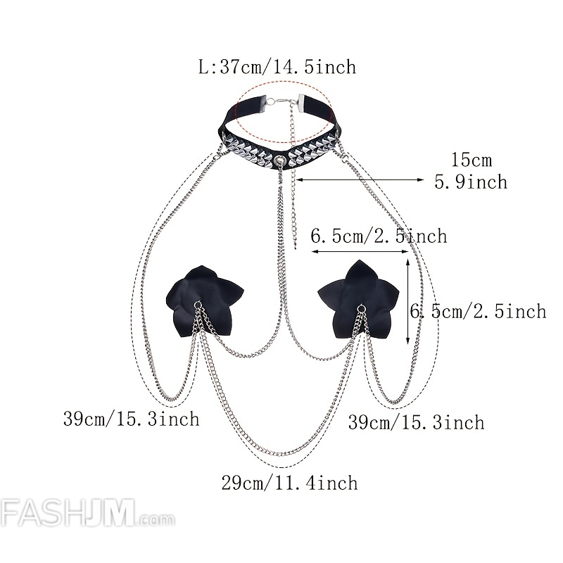  Reusable Nipple Pasties With Bondage Choker Collar image1