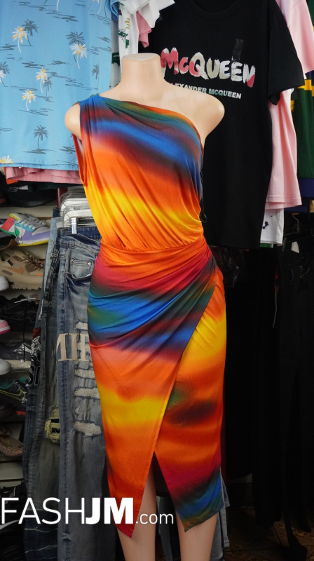  Multi Colored Orange Dress image0