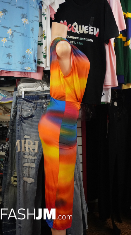  Multi Colored Orange Dress image4
