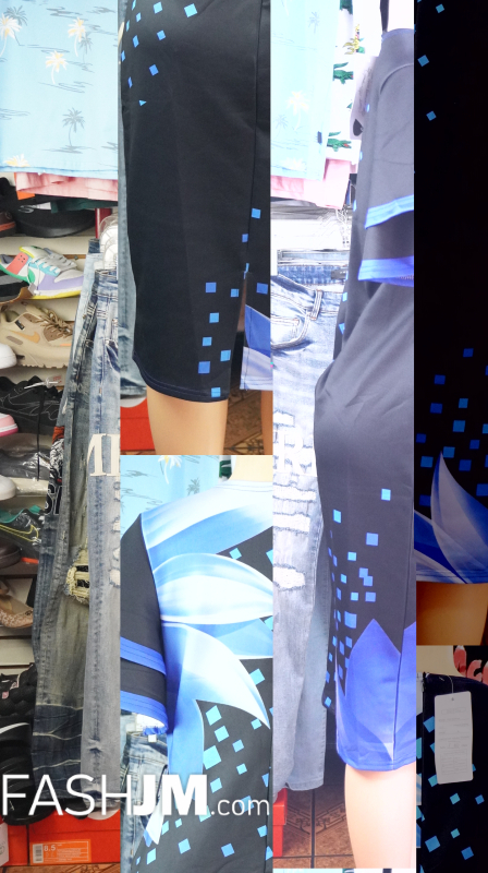 Blue Black Pattern Dress image1