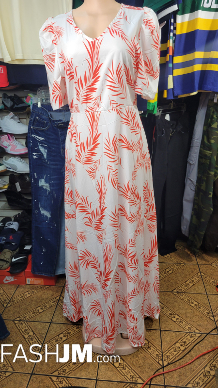  Orange and White Dress image1
