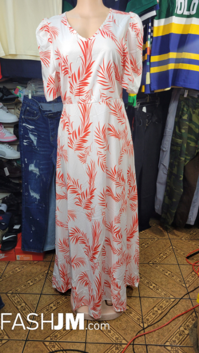 Orange and White Dress