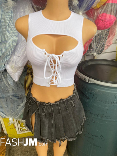 White Top Black Skirt